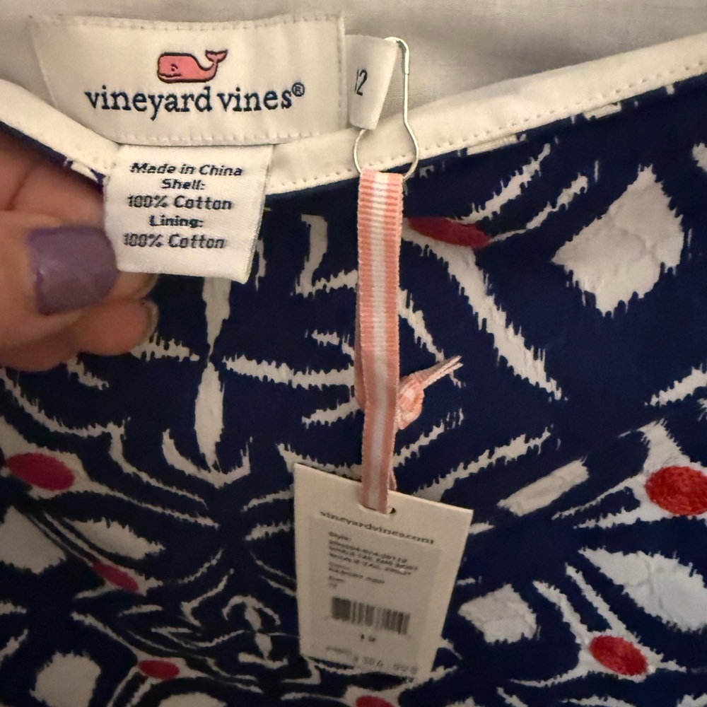 Vineyard Vines blue and red patterned skirt preppy patriotic resort New size 12 - Picture 6 of 8